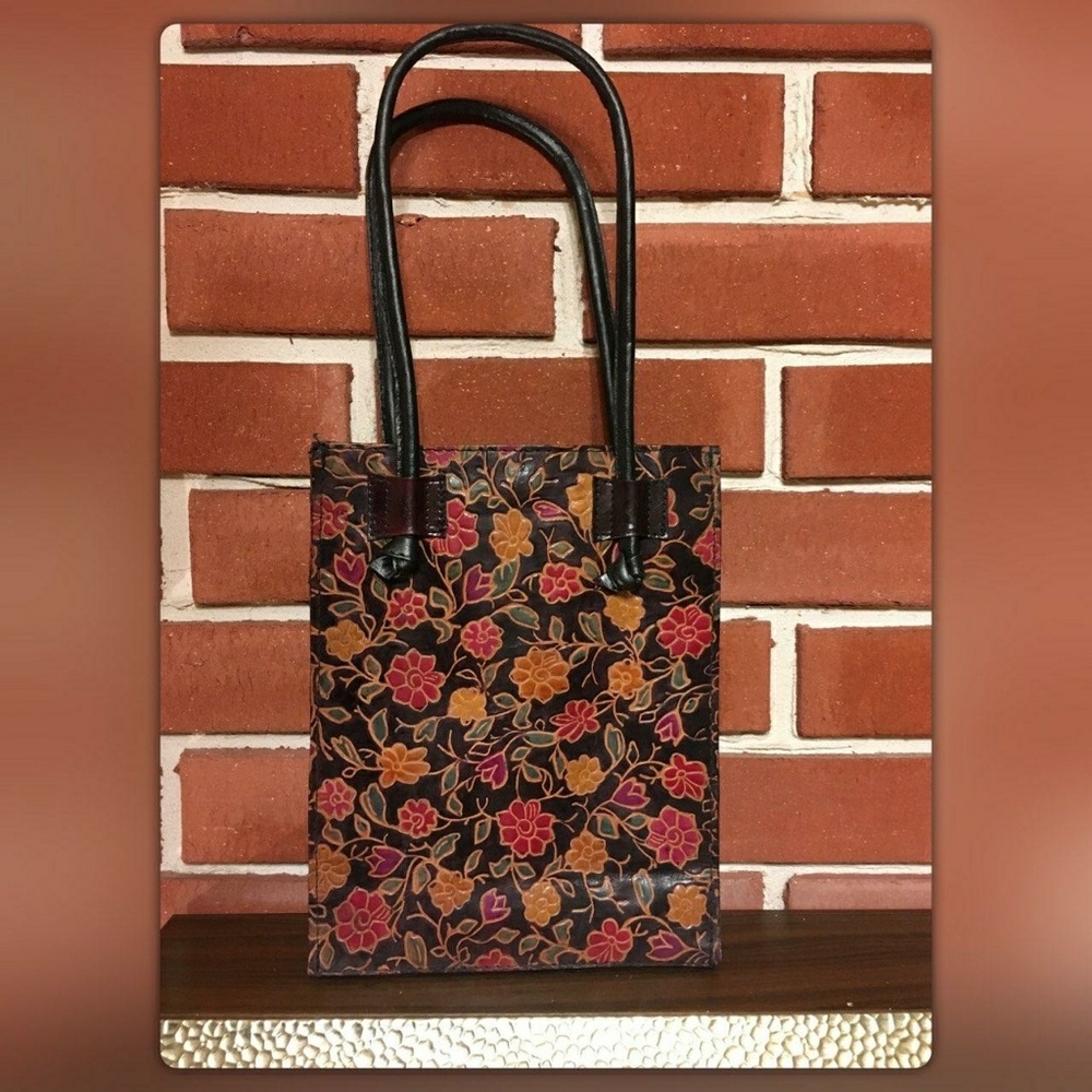 Floral  Leather  Tote